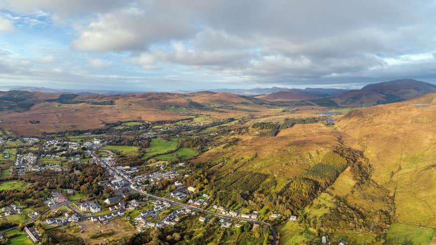 Aerial view of Glenties in County Donegal