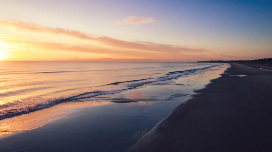 Curracloe Beach in Co Wexford at sunset