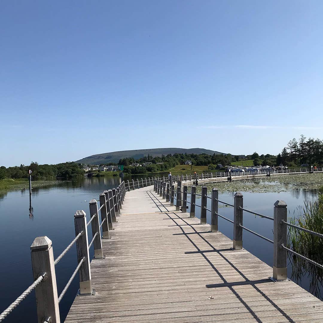 Amble along the floating boardwalk over the Acres Lake.