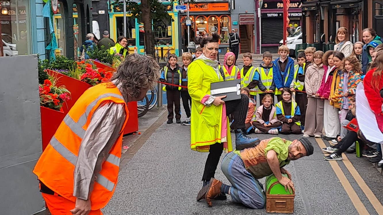 Fregoli Theatre company performing the Great Green Gigantic idea as part of last years inaugural Climate Inspirations festival.