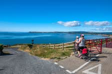 Cyclists taking in the scenic views at Waterford Greenway County Waterford 