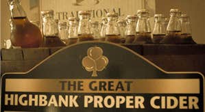 Close up of the Highbank Orchard Proper Cider bottles.