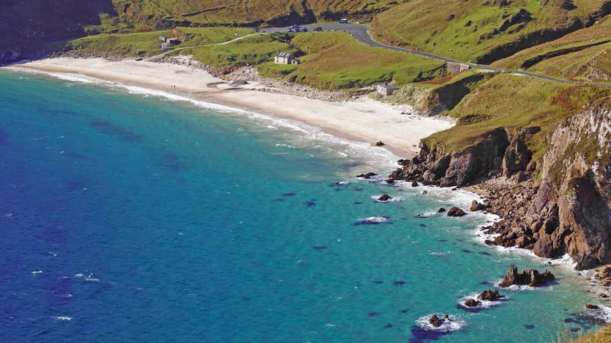 Sunny day and blue water at Keem Bay, Achill