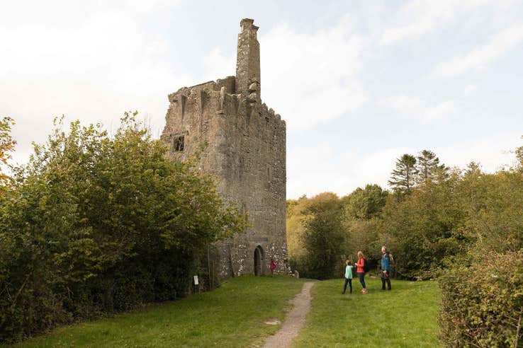 A family at the O'Brien Castle in Ennis, County Clare