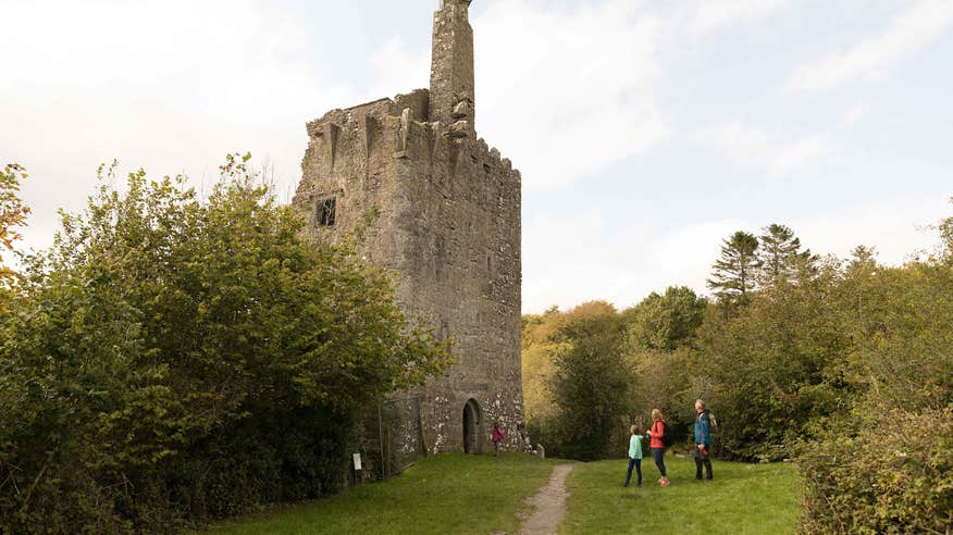 A family at the O'Brien Castle in Ennis, County Clare