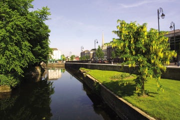 Image of the river in Carlow town in County Carlow