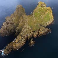 Aerial view of Skellig Michael from above the Iveragh Peninsula