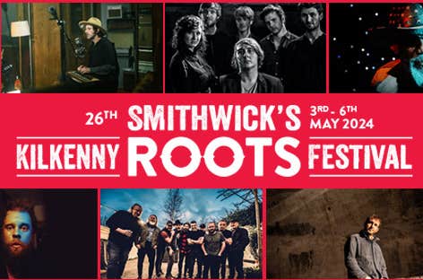 Poster for Kilkenny Roots Festival 2024. Poster has images of featured, ticketed artists