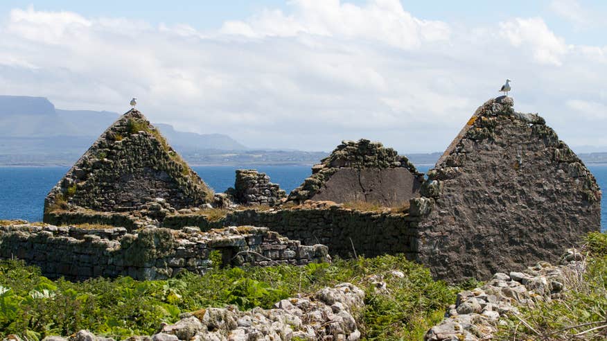 Ruins on the Inishmurray Island in County Sligo