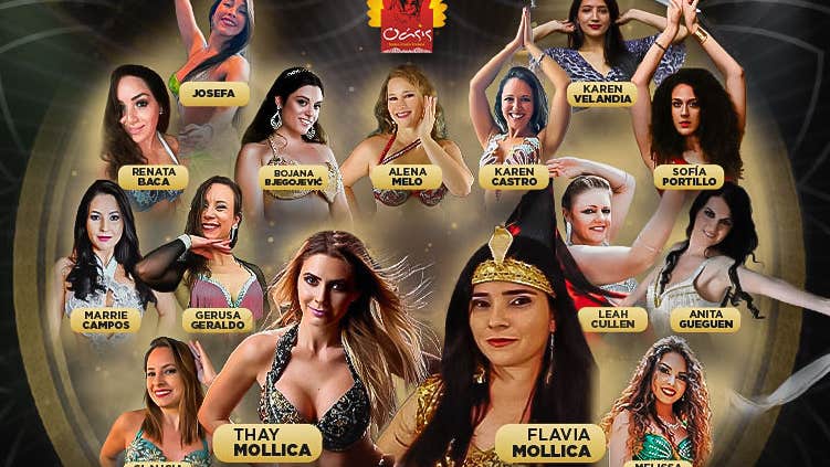 Shimmy and Shine Festival. Collage of many images of different dancers all with their name under each image.