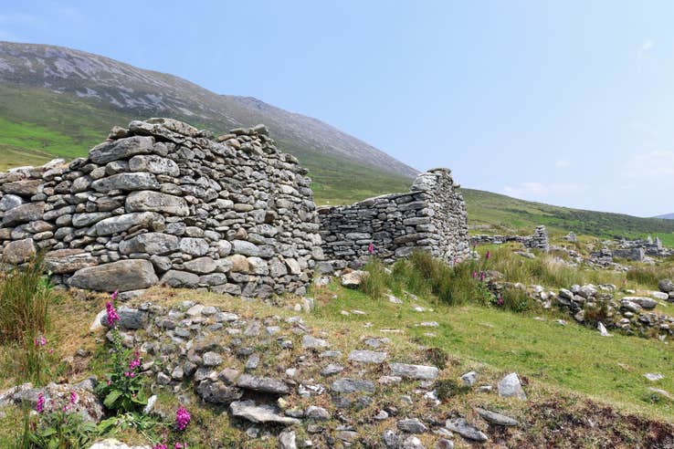 Deserted village in Slievemore on Achill Island in County Mayo