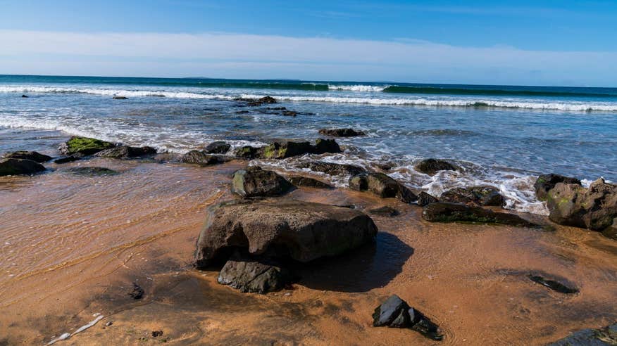 Exposed rocks at low tide on Fanore Beach, Clare