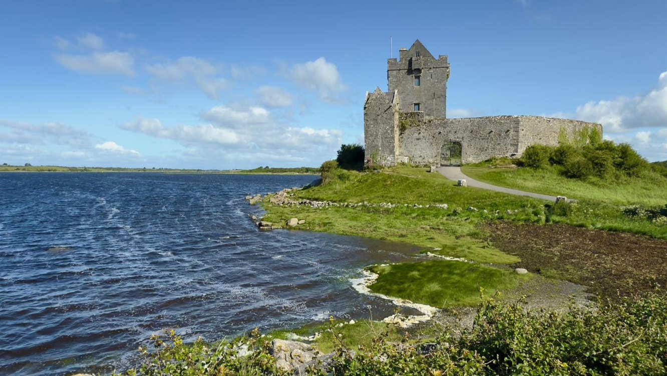 An old castle beside the shore