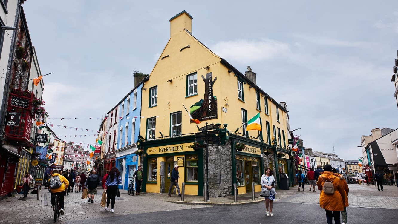 A large colourful shop on a city street