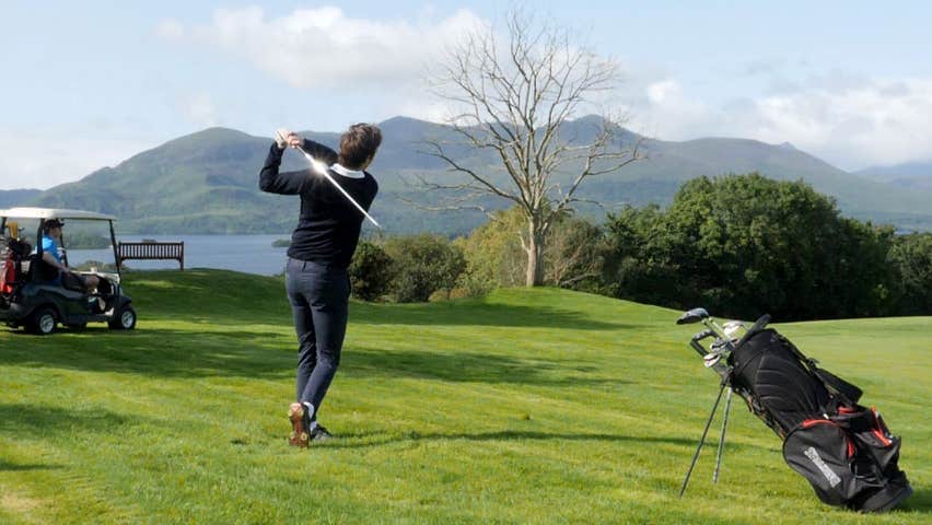 A man playing golf at Castlerosse Golf Course