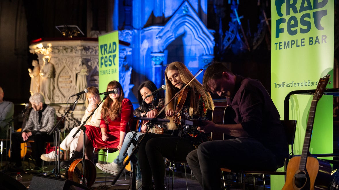 Women of Note performing at TradFest 2022 in Dublin city