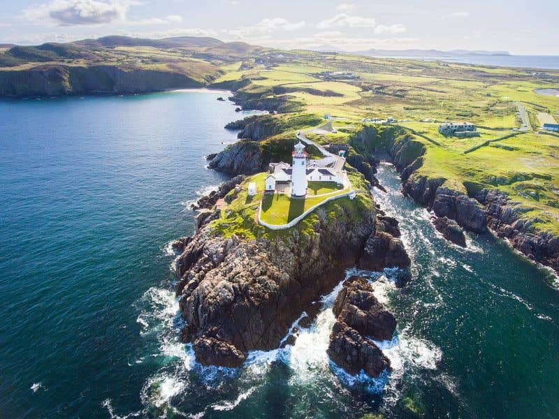 Aerial view of Fanad Head Lighthouse, County Donegal