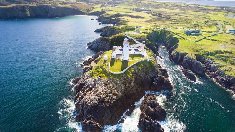 Aerial view of Fanad Head Lighthouse, County Donegal