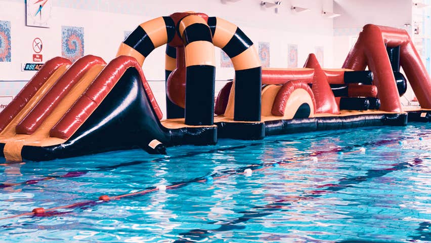 The 18ft pool obstacle course in Coral Leisure Ballinasloe