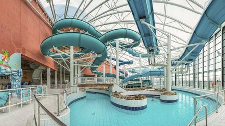 AquaZone at the National Aquatic Centre interior slide and lazy river