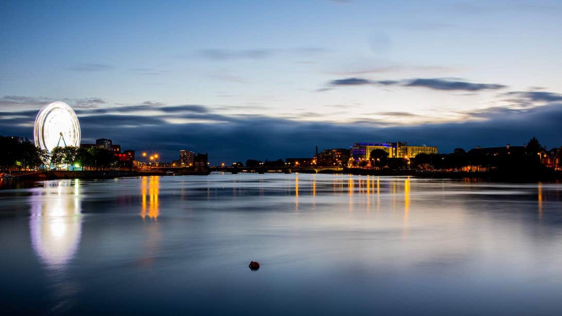 A view of Limerick City from the River Shannon.