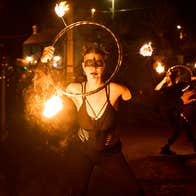 A fire performer