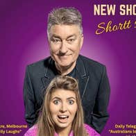 Shortt Stuff with Pat and Faye Shortt, a grinning man standing behind a woman with a shocked expression.