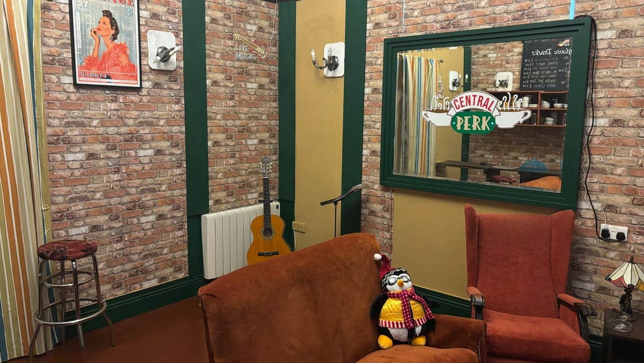 A fake cafe with a Friends tv show theme