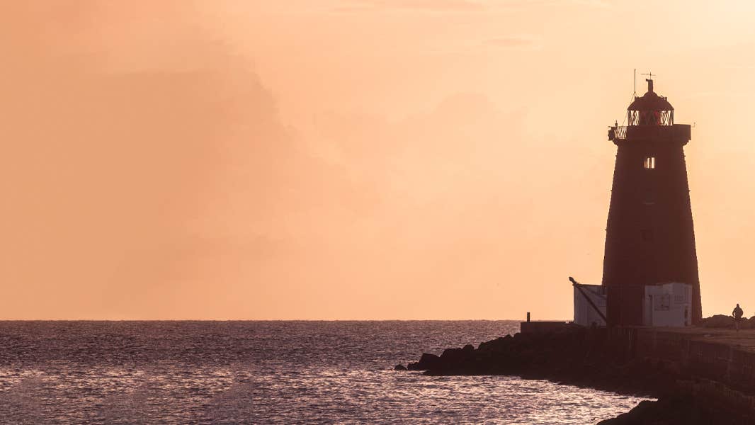 Poolbeg Lighthouse at sunset, Dublin