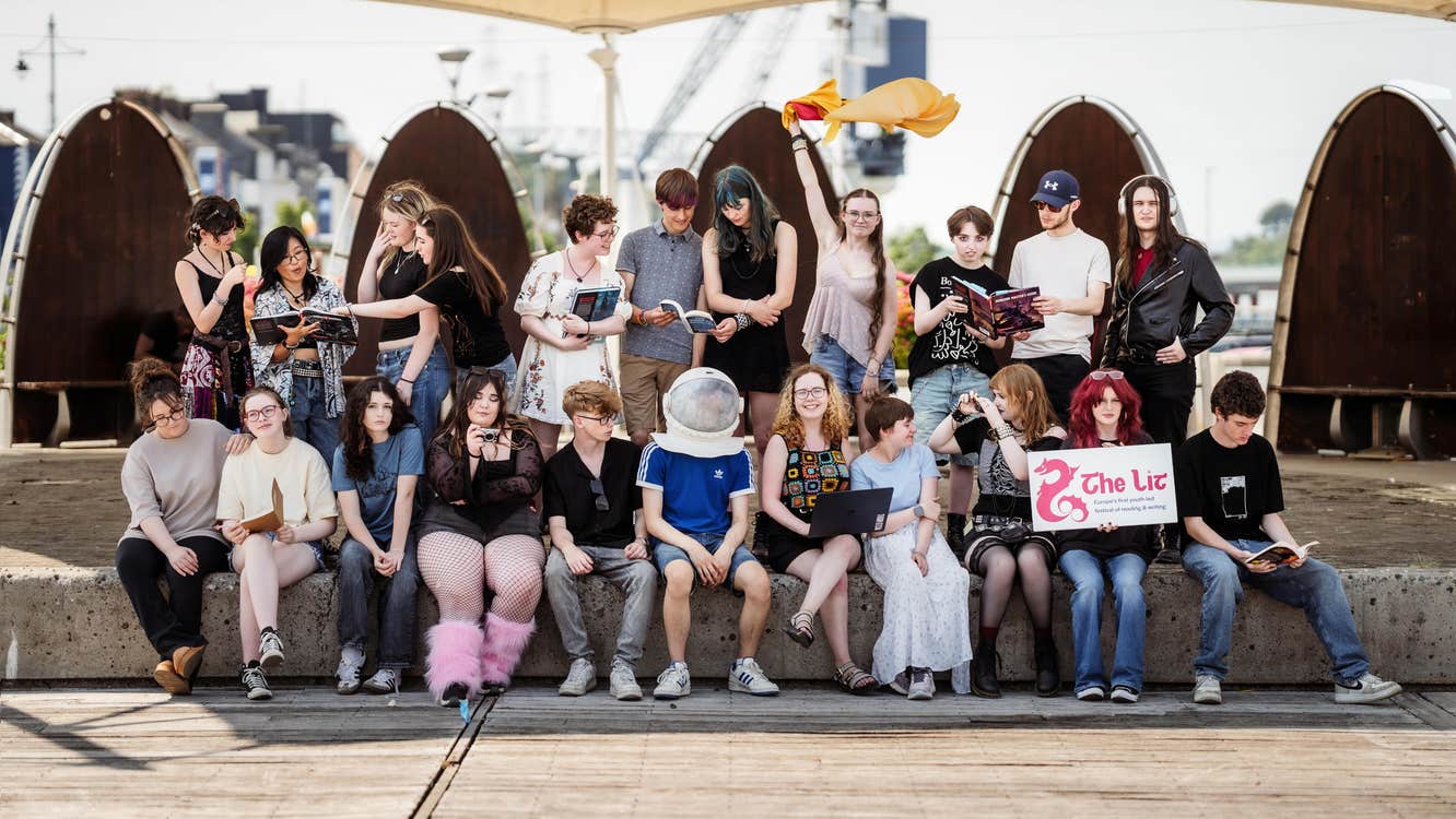 The Lit Young Coorganisers Pose in William Vincent Wallace Plaza in Waterford City