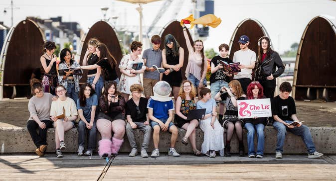 The Lit Young Coorganisers Pose in William Vincent Wallace Plaza in Waterford City
