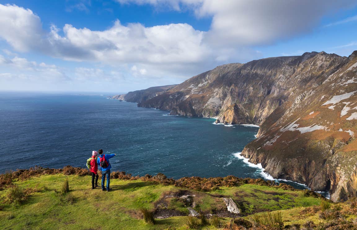 Hikers checking out the views from Slieve League