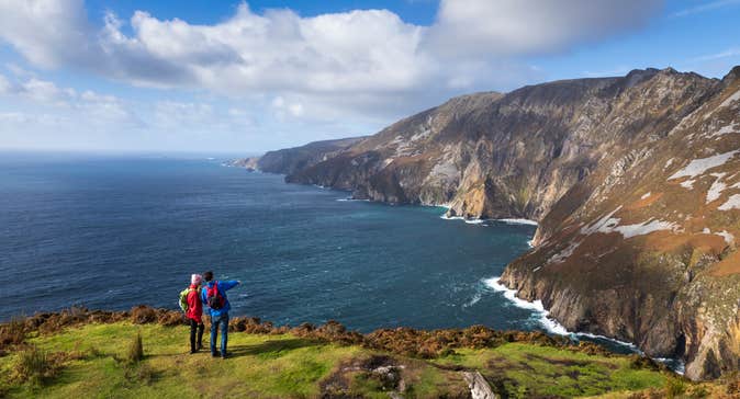 Hikers checking out the views from Slieve League