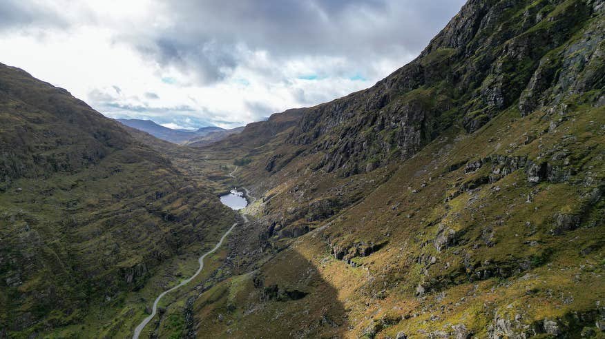 Aerial view of the Gap of Dunloe, County Kerry