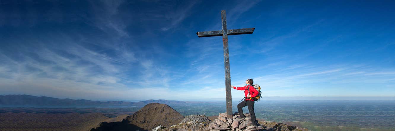 Person at the summit of Carrauntoohil, Co. Kerry