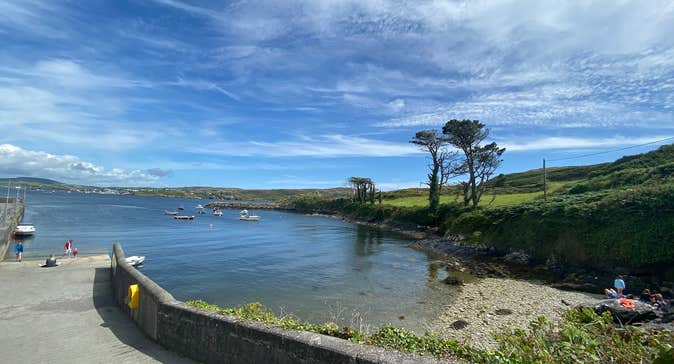 Sherkin Pier in County Cork on a sunny day