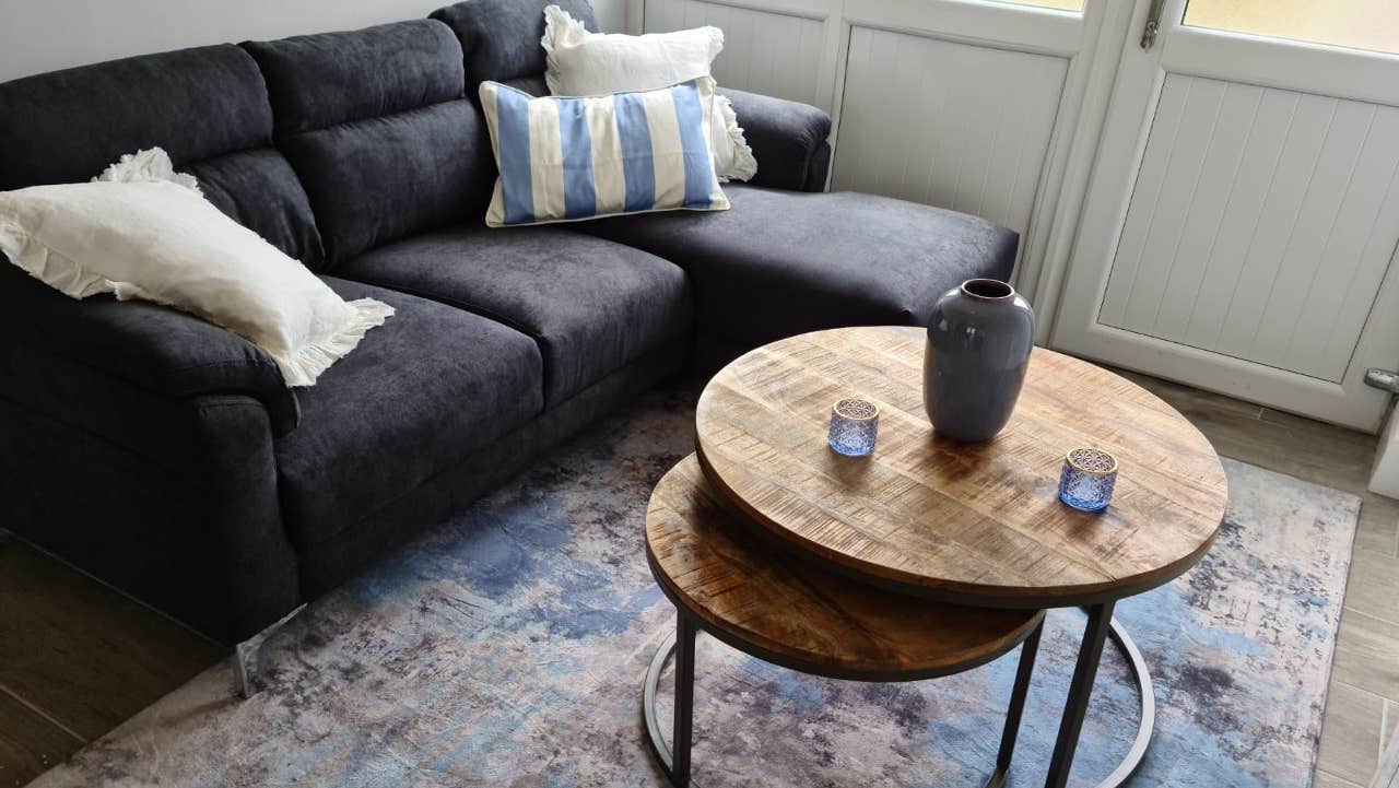 Living room with couch and table