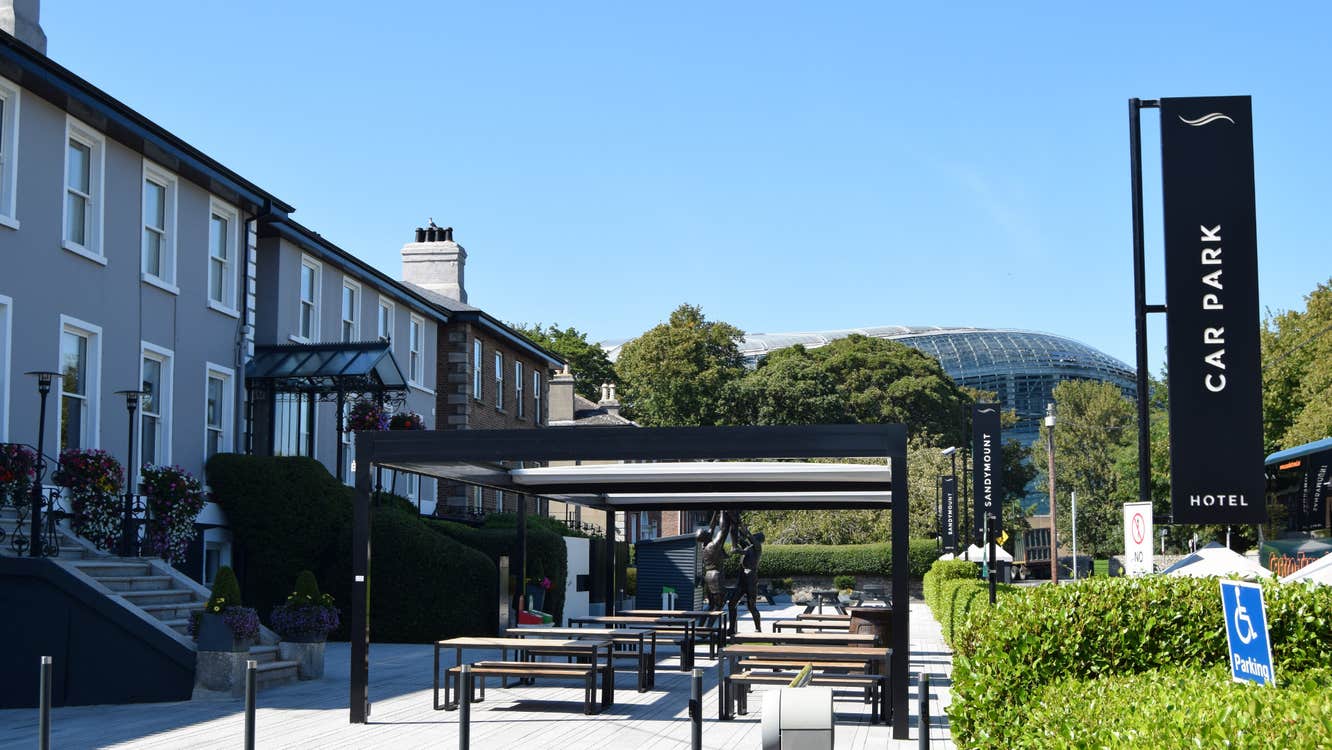 Patio area outside hotel