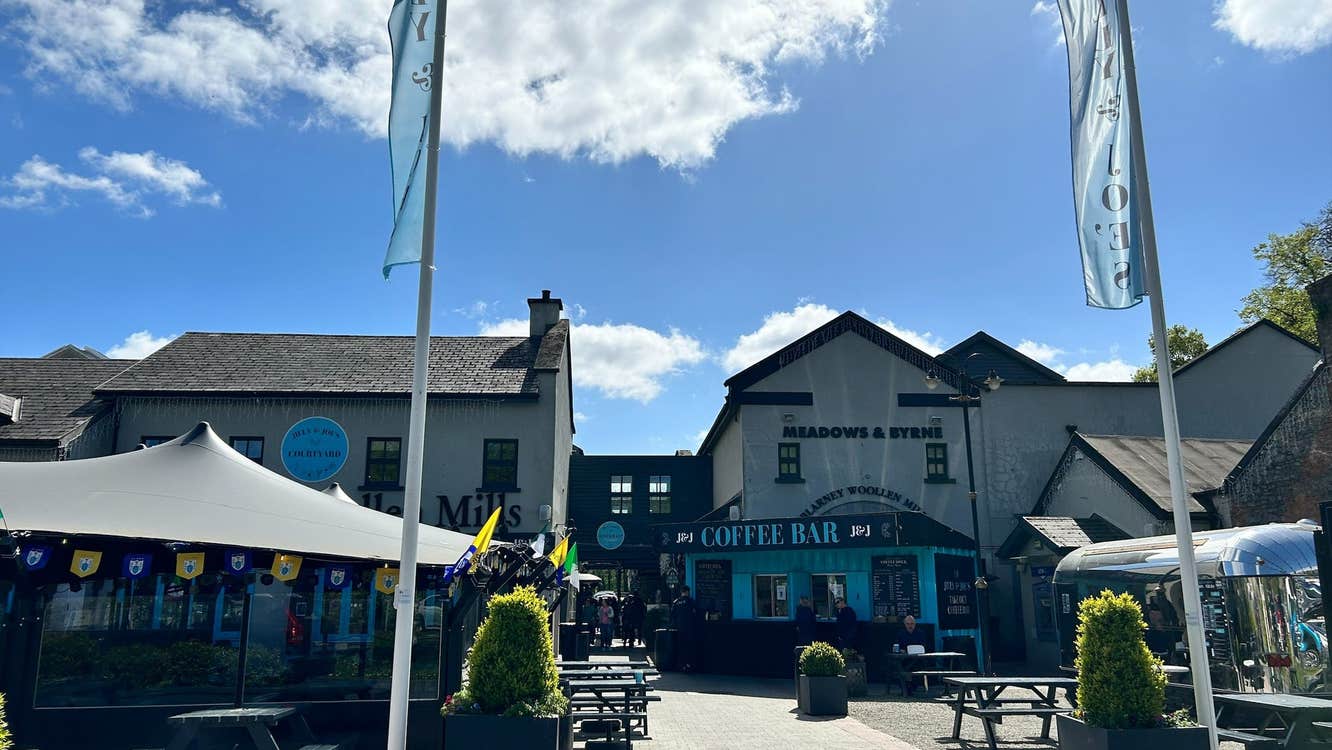 A group of shops in a courtyard