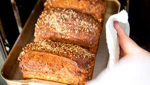 A selection of freshly baked breads at The Pavilion Garden Centre