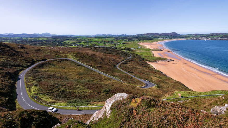 Aerial view of Knockalla Coast Road in Co Donegal