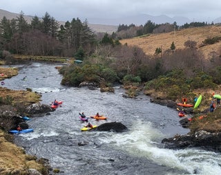 River kayaking with Wild Water Kayak Club