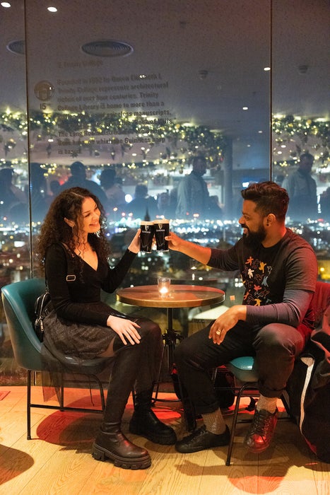 A couple at the Guinness Storehouse in Dublin city
