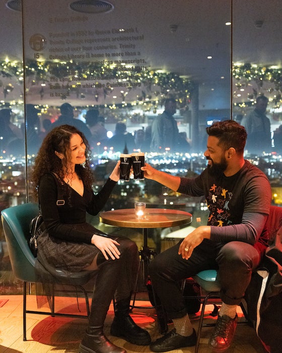 A couple at the Guinness Storehouse in Dublin city