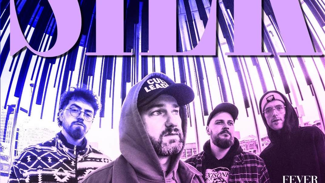 Irish shoegazers, Silk, poster with 4 men in hoodies or caps