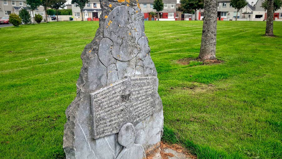 The stone Muhammad Ali Monument in Ennis