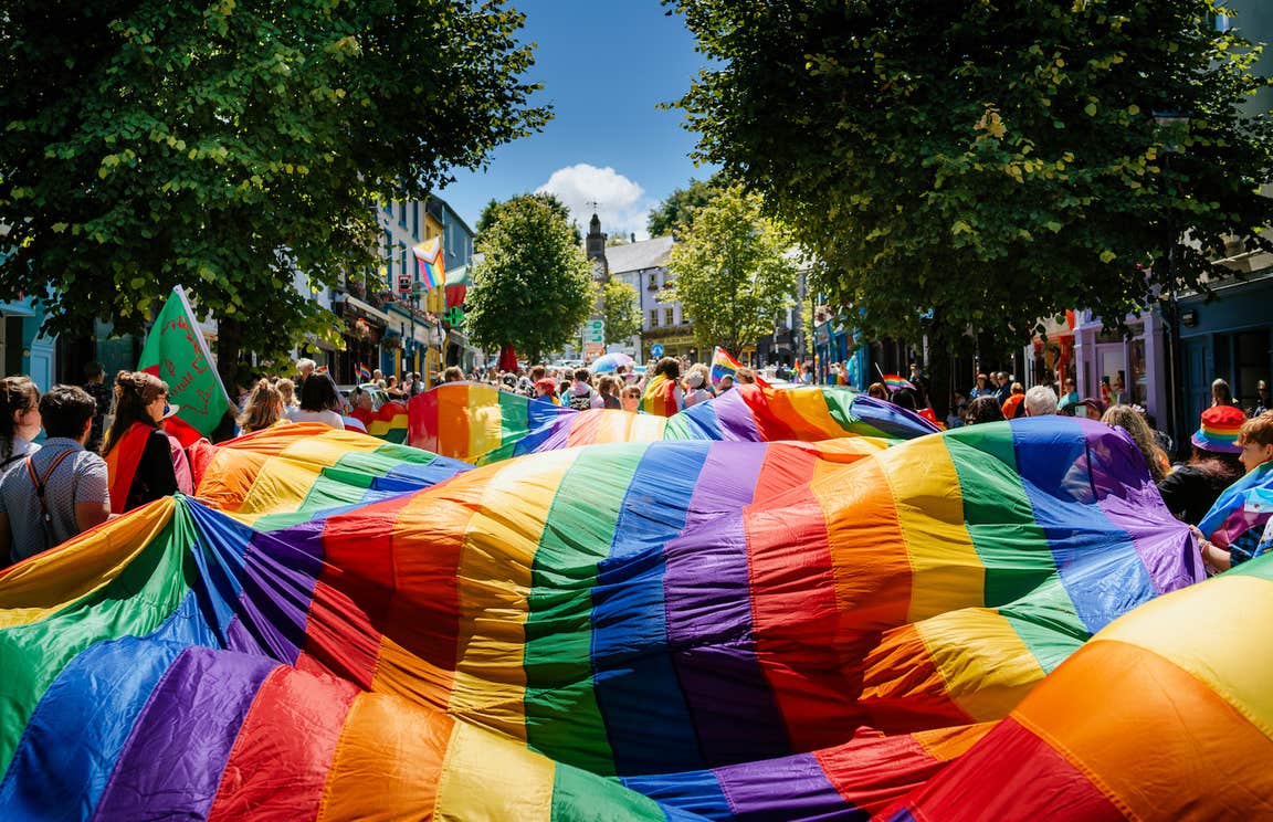 People celebrating Pride in Mayo.