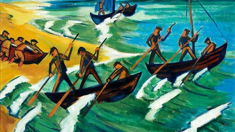 Max Pechstein, Departing Boats (Nidden) © Estate of Max Pechstein, VG Bild-Kunst Bonn/IVARO Dublin, 2019. Photo © National Gallery of Ireland