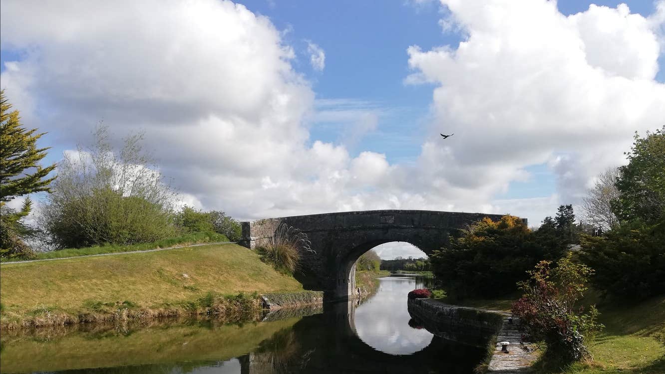 A single arch canal bridge along the Royal Canal Greenway