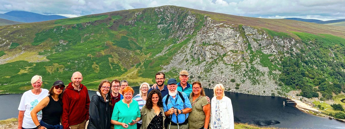 A group on tour with Your Irish Tour at the guinness lake.